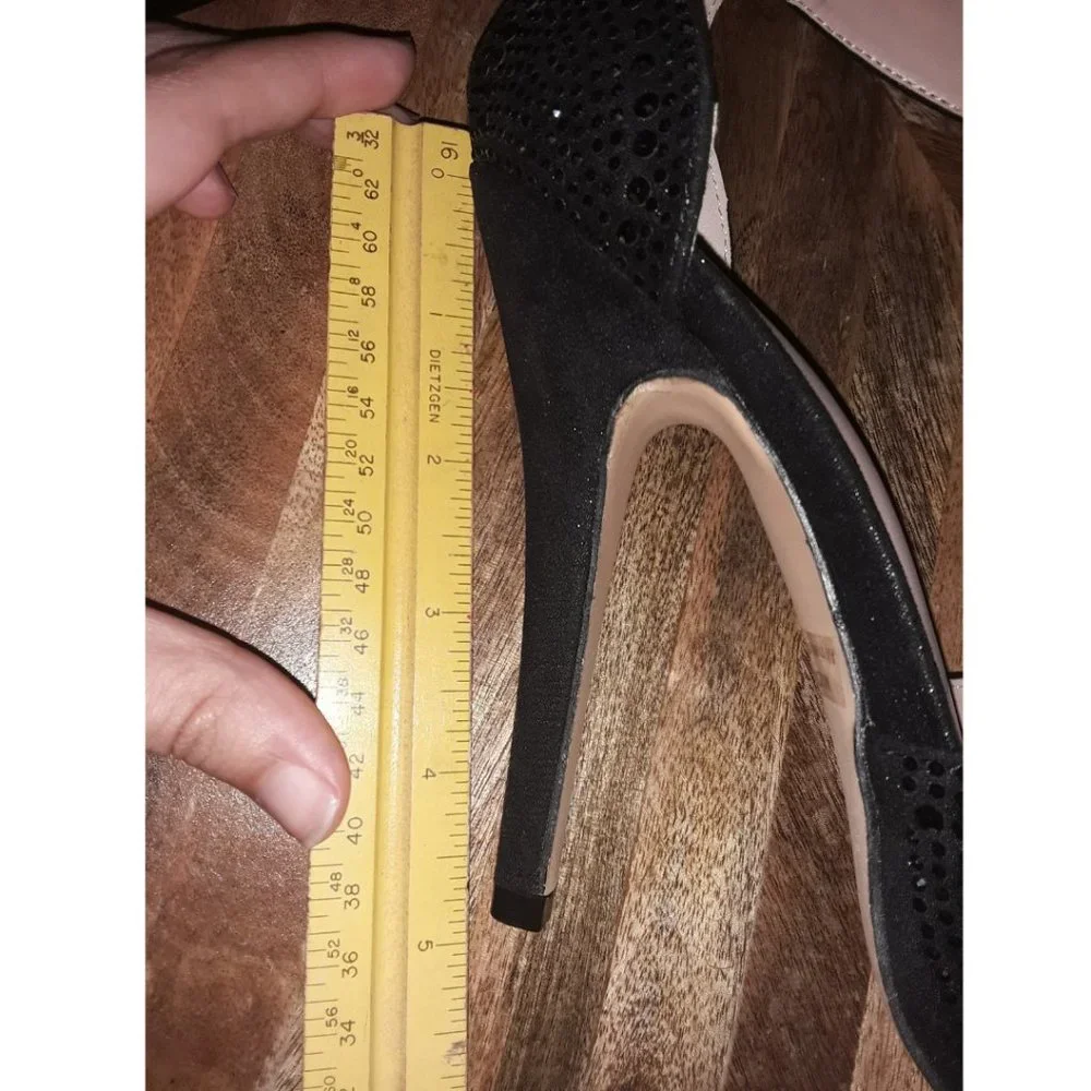 SOLD DREAM PAIRS Black Pearl Shine Swan Platform Pump Peep Toe High Heels - 5 in - Picture 13 of 16